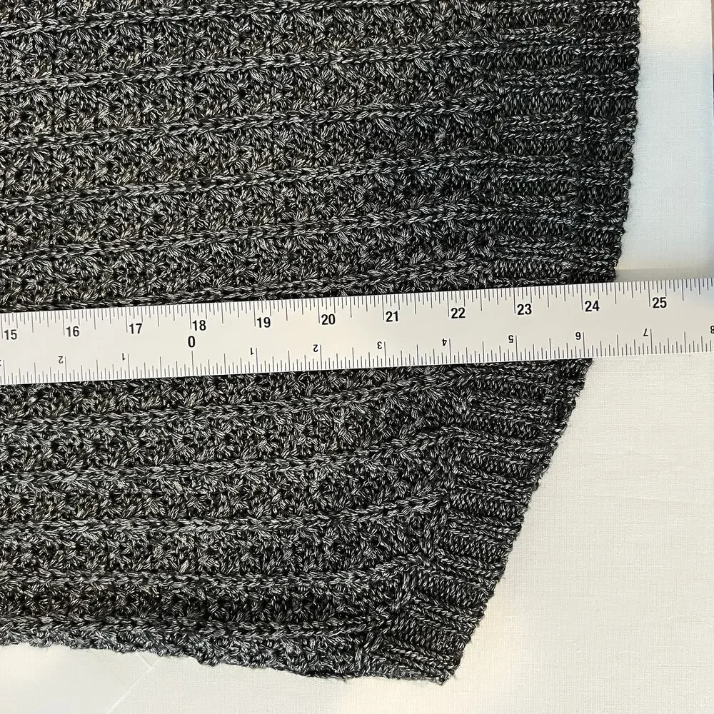 Calvin Klein Jeans‎ Open crochet Knit Chunky Sweater Women's Med Metallic Silver